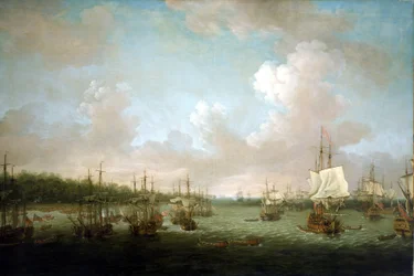 Sjuåriga kriget (1756-1763): Intagandet av Havanna (Kuba) 1762, landstigning av kanoner och reserver den 30 juni, efter att Spanien gått in i konflikten 1761 koncentrerade den brittiska regeringen sina sjöoffensiver mot spanska besittningar i utlandet
