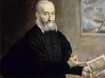 Porträtt av Giulio Clovio 1498-1578, ca 1571.
