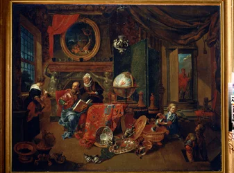 En gammal skruv (En gammal skruv). Målning av Dominicus Smout (sent 1600-tal). Olja på duk, 69,5 x 86 cm. Flamländska skolan, barockkonst. A. Pushkin Museum of Fine Arts, Moskva.