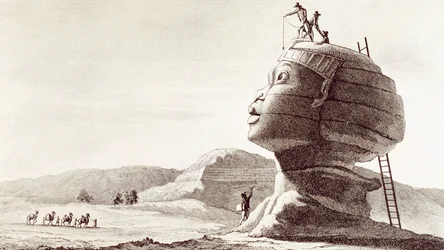 Sfinxen i Giza i Egypten under Egyptens kampanj