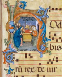 Nativity, miniatyrdetalj av Antiphonary