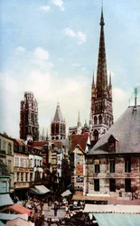 Rouen-katedralen, Normandie, Frankrike, ca 1930-talet