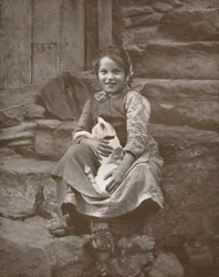 Två små schweiziska bybor i Hospenthal, 1916