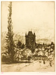 Ett slott i Thun, Schweiz