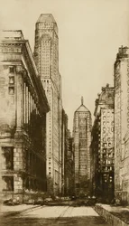 Chicago, hjärtat av Chicago (kvällstid)