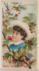 Holly: Foresight, från serien Floral Beauties and Language of Flowers N75 för Duke f..., 1892.