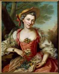 Porträtt av kvinnamålning av Donatien Honotte (1707-1785) 1700-talets Dijon, Museum of Fine Arts