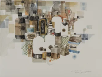 Bläck. Varnishes and gum arabic, 2009 (akvarell på papper)