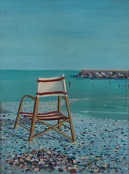 På stranden