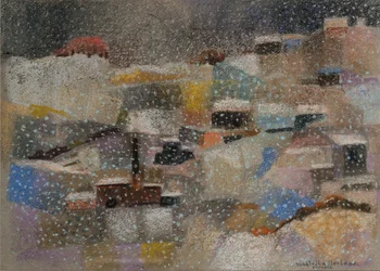 Snowfall, 2001 (pastell på sammetspapper)