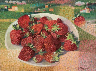 Jordgubbar, ca 1985 (olja ombord)