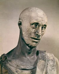 ""Profeten Habakkuk (Habakkuk, Habakkuk, Habakkuk, Abakouk, Havakuk)"" Marmorskulptur av Donato av Betto Bardi dit Donatello (1386-1466) 1427-1436 Florens, Museo dell