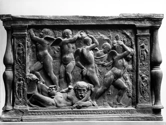 Putti Bacchanal, panel från basen av 