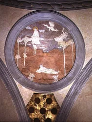 St. John on Patmos, spännmedaljong, c.1425 (gips)