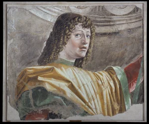 Mannen med hellebarden, ca 1486 (fristående fresk bärs på duk)