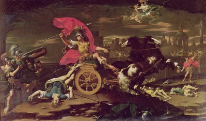 Achilles släpar Hectors kropp runt Trojas murar