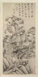 Skuggiga bostäder bland bäckar och berg, ca. 1622-25.