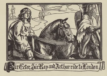 Sir Ector, Sir Kay och Arthur rider till London