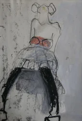 Abstrakt sittande dansare
