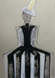 Avantgarde-modeporträtt