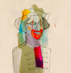 Färgglatt clownporträtt