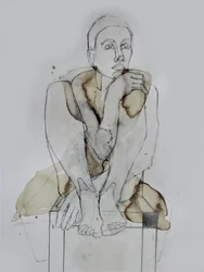 Kontemplativ sittande figur
