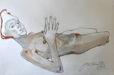 Egon Schiele poserar