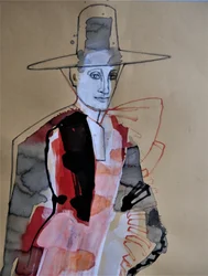 Elegant figur med hatt