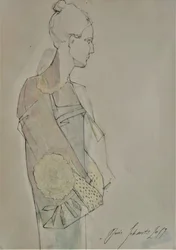 En elegant kvinnas profil