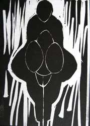 Expressiv svartvit figur