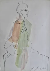 Stiliserad kvinnlig profil