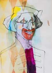 Ett fantasifullt clownporträtt