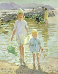 Barn på stranden