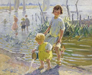 Paddling (olja på duk)