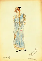 Kostymskiss för Marguerite för performance Faust, av Carleton Smyth