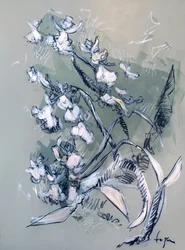Abstrakta vita blommor