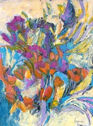 Livfulla abstrakta blommor