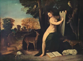 Kirke och hennes älskare i ett landskap, omkring 1525