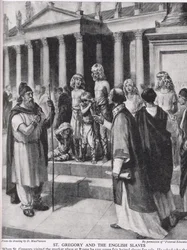 St. Gregory och de engelska slavarna, illustration från 