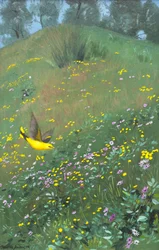 Gyllene Oriel i vårblommor