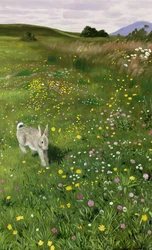 Hare i vårblommor