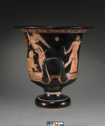 Detalj från en rödfigur lekythos