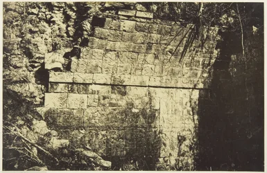 Cirkuspalatset i Chichen-Itza, interiör av en hall, 1859.