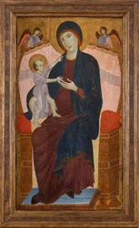 Madonna och barn tronade med änglar, ca. 1280.