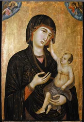Madonna di Crevole Jungfru och barn - olja på trä