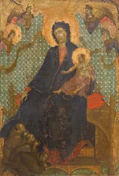 Franciskanernas Madonna, av Duccio di Buoninsegna (ca 1255 - före 1319), tempera på trä, 235x16 cm