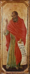 Profeten Hosea Detrempe på trä av Duccio di Buoninsegna (1255-1318 / 9) 1308-1311 Mått 42,5x16 cm Siena, Museo del Opera Metropolitana