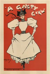 Affisch för musikkomedin A Gaiety Girl av Sidney Jones, 1895