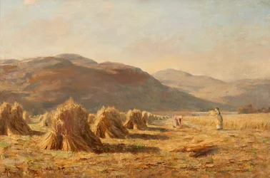 Skörd nära Dumyat, Ochil Hills (olja på duk)