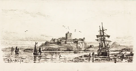 Dutch Schooner Stranded at Bamburgh (bläck på kort)